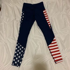 Curves and combat boots American flag leggings